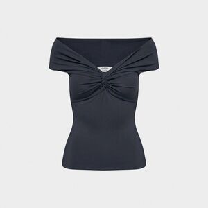 Aritzia Off-Shoulder Twist-Front Camisole in Black